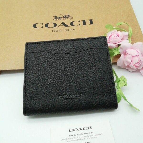 新商品　COACH　折り財布　カード入れ　正規品　ブラック