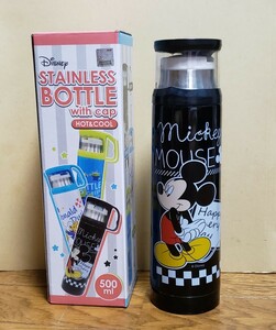 Disney ディズニー コップ付き ステンレスボトル HOT ＆ COOL 500ml ミッキーマウス 水筒 マイボトル STAINLESS BOTTLE with cap