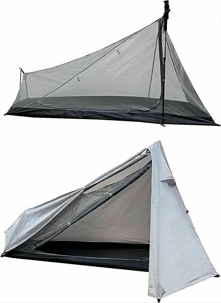 ATEPA テント ソロテント 1-2人用 キャンプテント 二重層 自立式 ツーポールテント 耐水圧3000mm 通気 防風 軽量