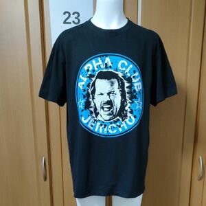 新日本プロレス半袖TシャツXL　ブラック　アルファ クラブ 　クリス ジェリコ JERICHO　ALPHA CLUB 闘魂ショップ