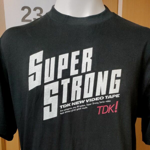 ＴＤＫ！半袖TシャツS/M　黒　懐かしのビデオテープ昭和ビンテージ　SUPER STRONG TDK NEW VIDEO TAPE