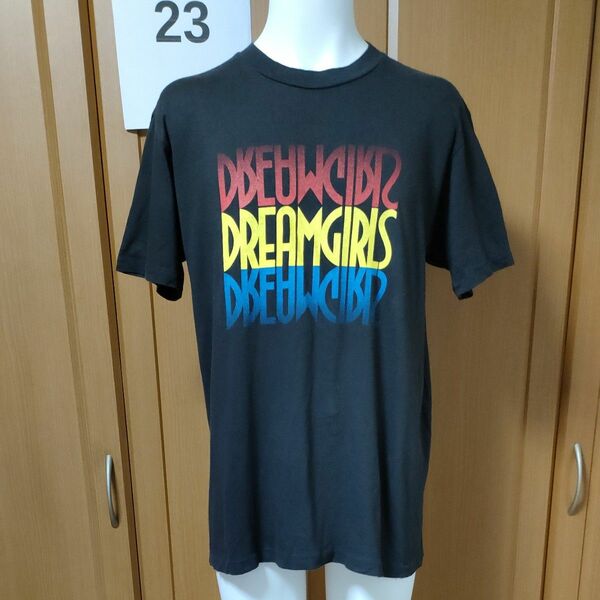 ドリームガールズ半袖TシャツM　墨黒　DREAMGIRLSミュージカル舞台　1986日本公演伊勢丹創業100周年記念新宿厚生年金