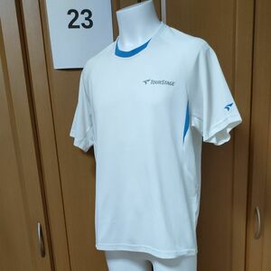 ツアーステージ半袖TシャツM　立体切替ブルーメッシュがおしゃれで機能的デザイン　TOURSTAGEゴルフ　吸汗速乾素材