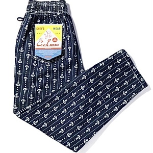 Lサイズ COOKMAN シェフパンツ クックマン Chef Pants Anchor Stripe Denim アンカー ストライプ デニム Navy