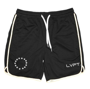 【送料無料】LVFT ハーフパンツ 黒×白Line Mサイズ☆LIVE FIT