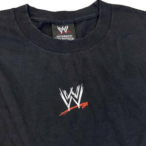 00s WWE プロレス ロゴ Tシャツ 2008年製 XL ブラック SmackDown RAW NXT SUPERSTARS イベント 格闘技 アメプロ WCW WWF