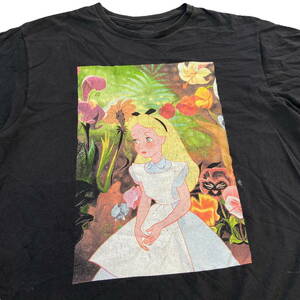 Disney 不思議の国のアリス Tシャツ L ブラック アリス・イン・ワンダーランド Alice in Wonderland アリス ディズニー キャラクター