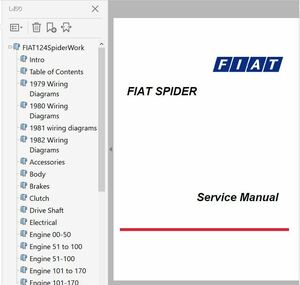 FIAT 124 スパイダー 整備書 Ver2 配線図 オーナーズ アバルト ABARTH　修理書　ワークショップマニュアル