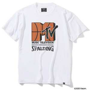 スポルディング Tシャツ(メンズ) MTV バスケットボール L ホワイト #SMT200010 SPALDING 新品 未使用