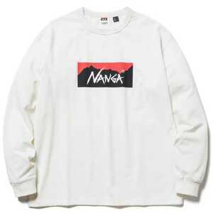 ナンガ エコハイブリッド ボックスロゴ ロングスリーブティー(メンズ) M ホワイト #N1EBWHF5-WHT ECO HYBRID BOX LOGO L/S TEE NANGA