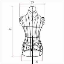 ワイヤートルソー レディース 黒 女性 9号サイズ マネキン/23_画像8