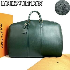 【極美品】LOUIS VUITTON ルイヴィトン ボストンバッグ ビジネスバッグ タイガ エランガ アン ポッシュ M30104 男女兼用 大容量 レザー 緑