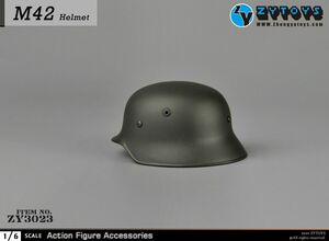 【 ZY 】1/6ドールパーツ：ZY TOYS製：WWIIドイツ軍M42ヘルメット（金属製）『未開封新品』