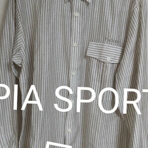 長袖シャツ ストライプ ドレスシャツ PIA SPORTS 大人モダン メンズ 日本製 シンプル