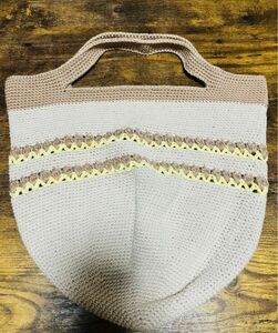 ハンドメイド かぎ針編み　チューリップ柄　ハンドバッグ