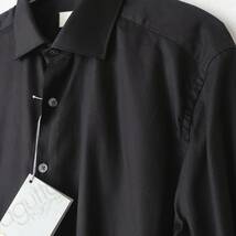新品 未使用 BAGUTTA バグッタ 最高級 メンズ ドレスシャツ 織柄 シャドー柄 長袖シャツ ボタン シャツ 黒 ブラック 43 2XL ～ 3XL 3L 4L_画像5
