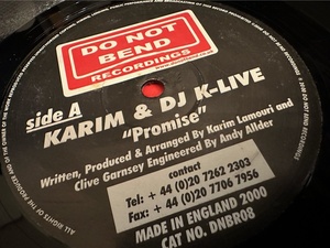 12”★Karim & DJ K-Live / Promise / Cheap Tart (Emma's Mix) / ハード・ハウス！