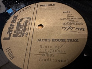 12”★Wet Silk / Jack's House Trax / Patrick Adams / ハウス・クラシック！