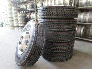 送料無料 225/80R17.5 BS M888 ミックス 新品タイヤ 4トン車 17.5×6.00 135-9 6穴 再塗装 6本セット