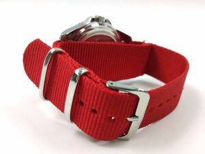  nylon made military strap nato type cloth belt wristwatch red 22mm
