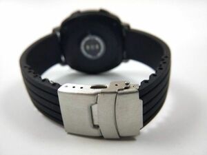 シリコンラバーストラップ 交換用腕時計ベルト Dバックル 黒 ブラック 20mm