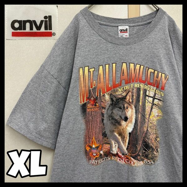 USA製 anvil Tシャツ　アンビルtシャツ 狼Tシャツ オオカミ ウルフTシャツ