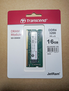 【送料無料】Transcend ノートパソコン用 メモリ 16GB DDR4-3200 SO-DIMM JM3200HSE-16G　トランセンド 増設メモリ