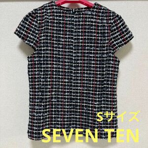 SEVEN TEN byMiho Kawahito セブンテン　半袖　ツイードトップス