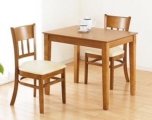 85cm幅×65cmテーブルのダイニング3点セット・ライトブラウン(椅子完成品)_ds2