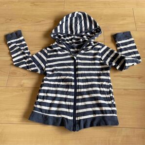 子供服 サイズ 110 ボーダー パーカー チャック 羽織 肌寒い時に 子ども こども 送料無料 即購入可能 匿名配送