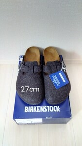 新品★送無★BIRKENSTOCK★BOSTON★27cm★ウールフェルト★アンスラジット★REGULAR FIT★タグ付き★ビルケンシュトック★ボストン★グレー