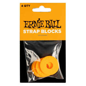 ERNIE BALL ストラップブロック 4パック P05621 オレンジ　ギターストラップを簡単にロック！