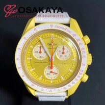 中古美品 OMEGA×swatch MISSION TO THE SUN SO33J100 オメガ スウォッチ ミッショントゥサン イエロー ホワイト クォーツ 腕時計_画像1