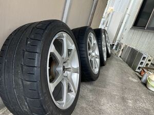 絶版ホイール YOKOHAMA AVS model 7 17×8J+30 PCD114.3/5H 225/45R17 4本 ブリジストン POTENZA RE 11 モデル7 モデ7 ヨコハマ