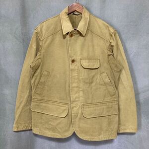 イタリア製 capalbio カパルビオ ヴィンテージ ダック地 ハンティング ジャケット size.50 (L) ブラウン Made in Italy ボタン欠け有り