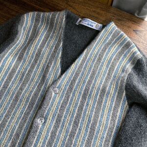 FANNI LEMMERMAYER fan niremame year multicolor stripe sleeve switch alpaca knitted cardigan size. unknown ( men's XS) gray 