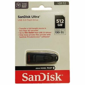 新品 SanDisk USBメモリ 512GB USB3.0 130MB/s SDCZ48-512G-G46
