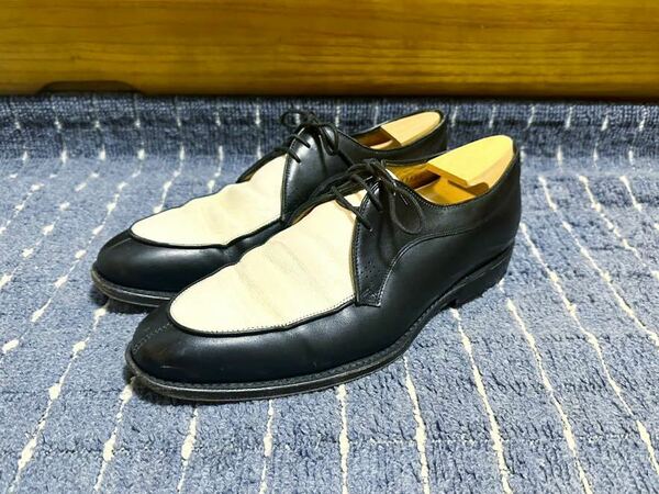 G.RODSON PARIS Uチップシューズ　7.5革靴 レザーシューズ コンビシューズ白黒　ジャランスリワヤ製