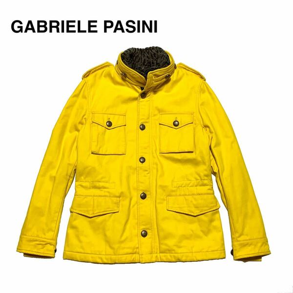 ☆良品 ガブリエレパジーニ GABRIELE PASINI M-65 ダブルジップ ミリタリー フィールドジャケット ブルゾン イエロー ライトアウター