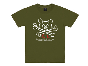 新品 【 送料無料 ! 】 130cm キッズ 半袖 Tシャツ オリーブ オイルクロージングサービス オイル 子供服 OIL CLOTHING クマ NOP-0448-130