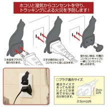 コンセントカバー 猫 ねこ かわいい ホコリ防止トラッキング火災 火事 対策 湿気 防災 発火 漏電 コンセント ふた 蓋 キャップ 日本製_画像4