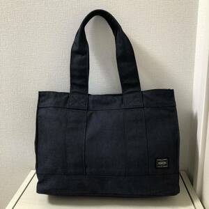 【新品同様】定価20,350円　PORTER ポーター スモーキー SMOKY トートバッグ （M）592-07630 ネイビー　ハンドバッグ