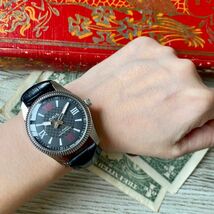 【落ち着いたデザイン】★送料無料★ オリス ORIS メンズ腕時計 ブラック 手巻き ヴィンテージ アンティーク_画像10
