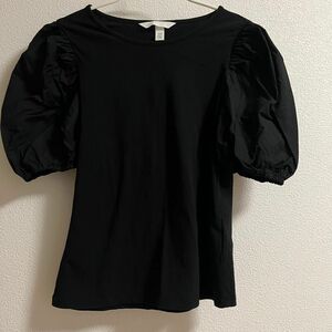 中古品 H&M パフスリーブ トップス Tシャツ ブラック