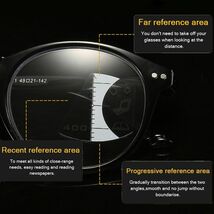 +1.5 ラウンド 遠近両用メガネ ブルーライトカット老眼鏡 シニア リーディンググラス メンズ レディース 男女両用 クロスケース付 送料別途_画像5