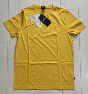 16,500 jpy new goods unused Hugo Boss men's short sleeves T-shirt 44 S~M size HUGO BOSS tops shirt short sleeves T-shirt hyu-go yellow 