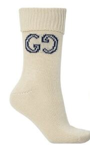 新品 未使用 グッチ メンズ レディース ソックス 靴下 フットウエア 約25〜28cmイタリア製 GUCCI socks ミドル丈 ニット ロゴ ソックス