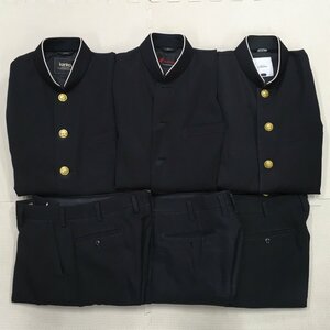 A53/T431(中古/箱)男子制服6点 /160A/165A/175A/W70/学ラン/冬夏ズボン/冬服/夏服/黒/中学校/高校/学生服/標準型学生服/まとめ売り