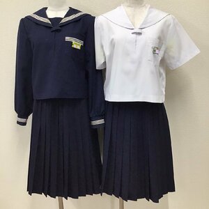 O256 (中古) 兵庫県 平岡中学校 (旧制服) 4点セット /11/W64/セーラー/スカート/しもかわ/冬服/夏服/中学校/高校/制服/学生服/女子学生