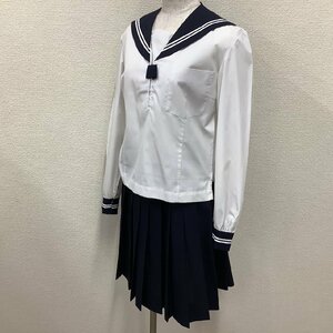 (Y)I19 (中古) 福島県 本宮市立 白沢中学校 セーラー服 上下セット /12/W66/セーラー/スカート/白2本/夏服/合服/制服/女子学生/学生服